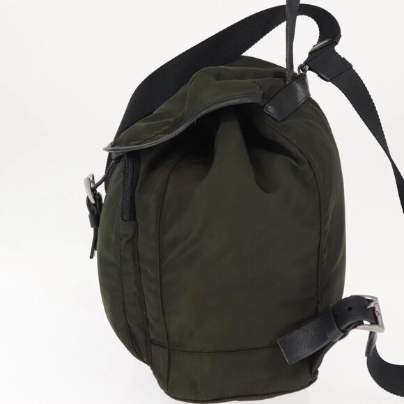 PRADA Backpack Nylon Khaki Silver - Picture 4 of 15